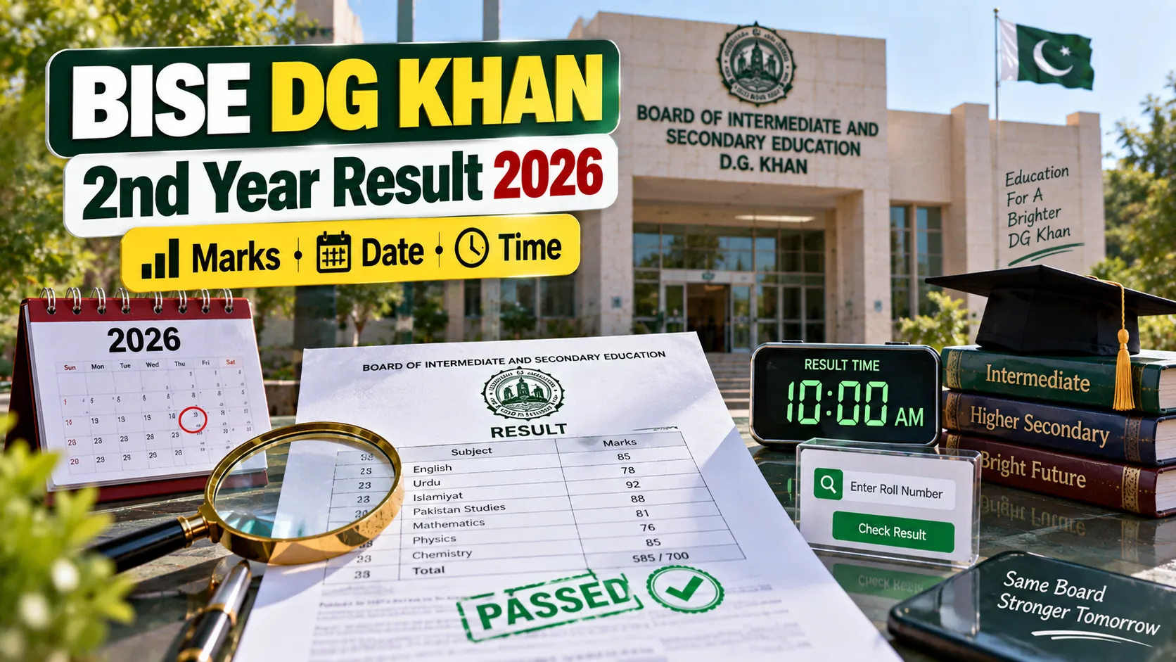 BISE DG Khan 2nd Year Result 2026 - Roll Number Check Marks Date & Time