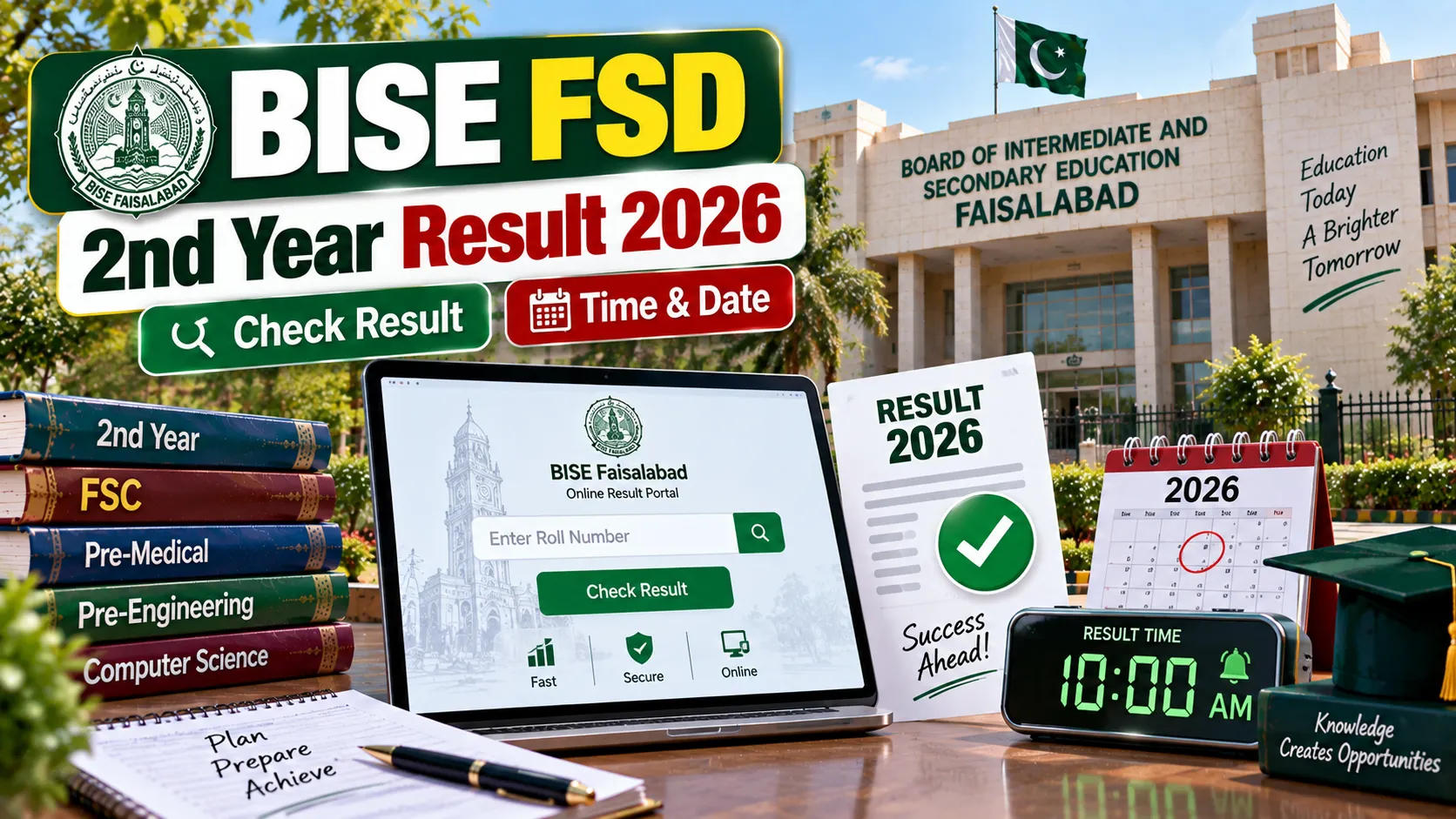 BISE FSD 2nd Year Result 2026 - Online Check, Time & Result Date